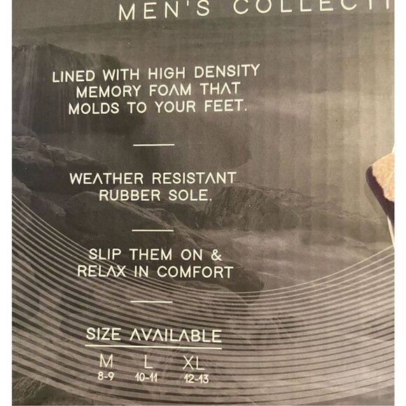 Tranquility‎ Men's Memory Foam Slip-on Slippers Large Size 10-11 Black - Picture 5 of 6